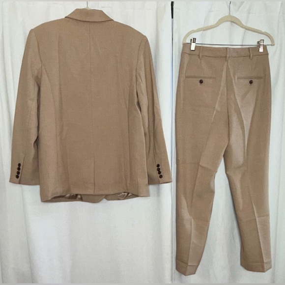 NWT Banana Republic Pant Suit Blazer 12 & Pants 10 Beige Tan 2-Pc Set MSRP $270 - Picture 2 of 16